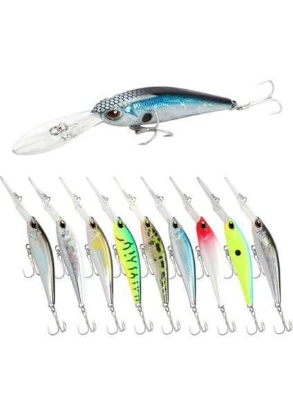 H Tarzı 6 cm 6g Balıkçılık Cazibesi Uzun Dudak Minnow Wobbler Cazibesi Derin Dalış Yüzen Jerkbait Swimbait Yapay Sert Yem Alabalık Bas Yem (Yurt Dışından)