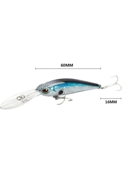 H Tarzı 6 cm 6g Balıkçılık Cazibesi Uzun Dudak Minnow Wobbler Cazibesi Derin Dalış Yüzen Jerkbait Swimbait Yapay Sert Yem Alabalık Bas Yem (Yurt Dışından)