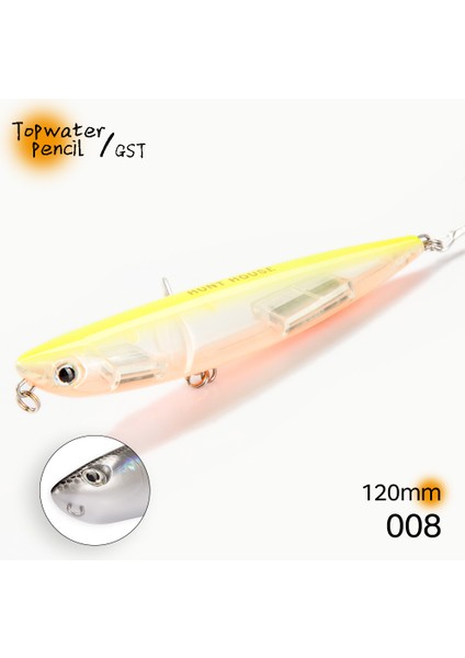 008-120MM Stili 90MM Hunthouse D02 Sparrow Kalem Yüzey Balıkçılık Cazibesi Topwater Stickbaits G Üst Yürüyüşe Pesca Bas Mücadelesi LW519 (Yurt Dışından)