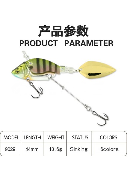 C Tarzı Yenı Dönen Metal Vıb Titreşim Yem Kaşık Balıkçılık Lures 13.6g 4.4 cm Jigs Alabalık Kış Balıkçılık Sert Yemler Pesca Mücadele (Yurt Dışından) modelleri