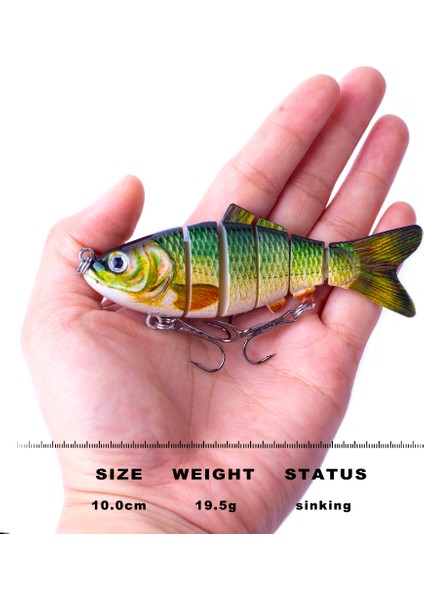 Tlg Shop CC25-04 Tarzı Ccltba 6 Eklemli Swimbait Batan Wobblers Balıkçılık Lures Crankbait Pike Için Sert Yapay Yemler Alabalık Bas Olta Takımı Cazibesi (Yurt Dışından)