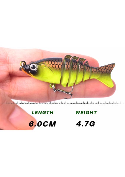 Tlg Shop CC25-04 Tarzı Ccltba 6 Eklemli Swimbait Batan Wobblers Balıkçılık Lures Crankbait Pike Için Sert Yapay Yemler Alabalık Bas Olta Takımı Cazibesi (Yurt Dışından)