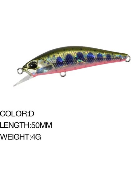 D Tarzı 4g-5cm 1 Adet Minnow Balıkçılık Cazibesi G Batan Sert Yem Wobbler Jig Yem Crankbait Sazan Çizgili Bas Pesca Olta Takımı Swimbait (Yurt Dışından)