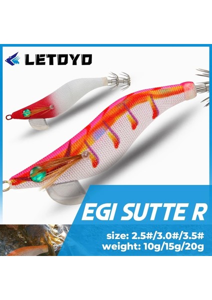 D Tarzı No.3 Boyutu Letoyo 2.5 #3.0 #3.5 # Egi Aydınlık Kalamar Jig Batan Glow Deniz Balıkçılığı Lures Mürekkepbalığı Ahtapot Egı Sutte R Için Yapay Yemler (Yurt Dışından)