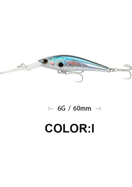 Ben Tarzım 6 cm 6g Balıkçılık Cazibesi Uzun Dudak Minnow Wobbler Cazibesi Derin Dalış Yüzen Jerkbait Swimbait Yapay Sert Yem Alabalık Bas Yem (Yurt Dışından)