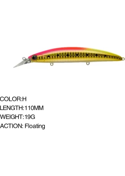 H-19G Tarzı Büyük Crankbait Minnow Balıkçılık Cazibesi Yüzen Sert Baitg 19G Yapay Yem Balıkçılık Wobblers Yüzme Sazan Olta Takımı (Yurt Dışından)