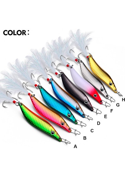 Ey Stil 7g Metal Vıb Leeers Kaşık Lures 7g 10G 15G 20G Yapay Yem Tüy Kanca ile Gece Olta Takımı Bas Pike Levrek (Yurt Dışından)