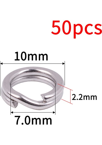 7.0mm-50 Adet Tarzı Kutu Paslanmaz Çelik Bölünmüş Halka Balıkçılık Çift Oval Bölünmüş Halka Katı Halka Aksesuarları Balıkçılık Kanca Yapış Cazibesi Döner (Yurt Dışından)