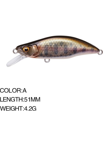 Bir Stil 4.2g 5.1 cm Minnow Balıkçılık Cazibesi Japonya Crankbait Mini Wobbler Batan Jerk Jerkbait Alabalık Cazibesi Sert Yapay Balık Yemi Pesca (Yurt Dışından)