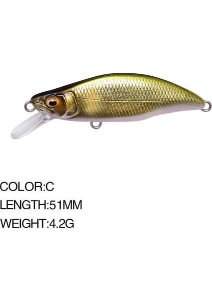 C Tarzı 4.2g 5.1 cm Minnow Balıkçılık Cazibesi Japonya Crankbait Mini Wobbler Batan Jerk Jerkbait Alabalık Cazibesi Sert Yapay Balık Yemi Pesca (Yurt Dışından)