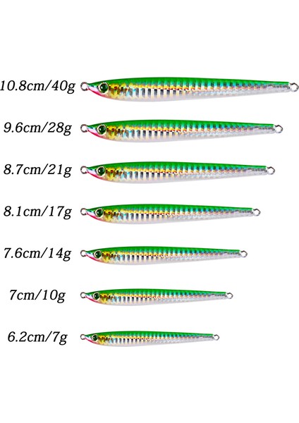 E-2 Kanca Stili 10G 1 Adet Yavaş Uzun Metal Jig Balıkçılık Cazibesi G Döküm Jig Kaşık Yapay Kıyı Balık Yemi Levrek Balıkçılık (Yurt Dışından)