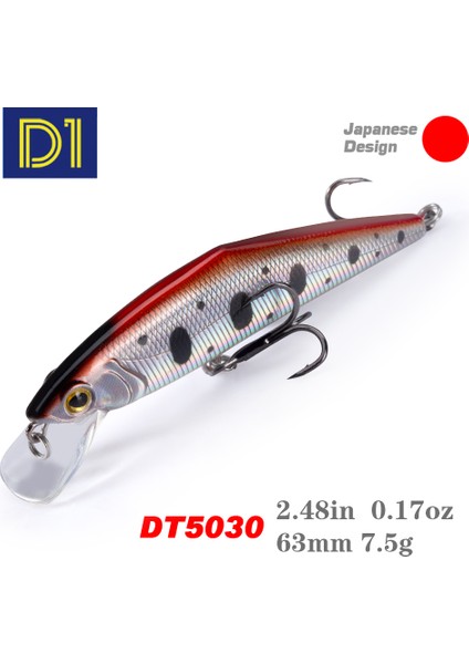No.6 Stili D1 Nehir Alabalık Cazibesi Batan Minnow Balıkçılık Yem Yapay Sert Wobblers Jerkbait Crankbait Bas Pesca Mücadele (Yurt Dışından)