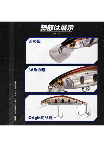 No.6 Stili D1 Nehir Alabalık Cazibesi Batan Minnow Balıkçılık Yem Yapay Sert Wobblers Jerkbait Crankbait Bas Pesca Mücadele (Yurt Dışından)