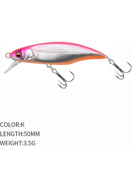 K Tarzı 1 Adet G Balıkçılık Yem Batan Minnow Alabalık Pike Cazibesi Isca Yapay Balık Cazibesi Pesca Olta Takımı Sert Yem Minow 9101 (Yurt Dışından)