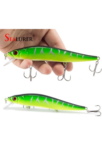 11,5cm-C Tarzı 1pcslot G Balıkçılık Cazibesi Minnow Sert Yem 3 Balıkçılık Kanca ile Balıkçılık Cazibesi Mücadele 3D Gözler (Yurt Dışından)