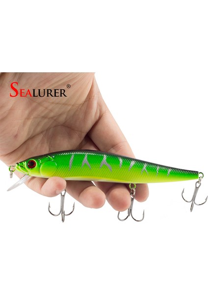 11,5cm-C Tarzı 1pcslot G Balıkçılık Cazibesi Minnow Sert Yem 3 Balıkçılık Kanca ile Balıkçılık Cazibesi Mücadele 3D Gözler (Yurt Dışından)