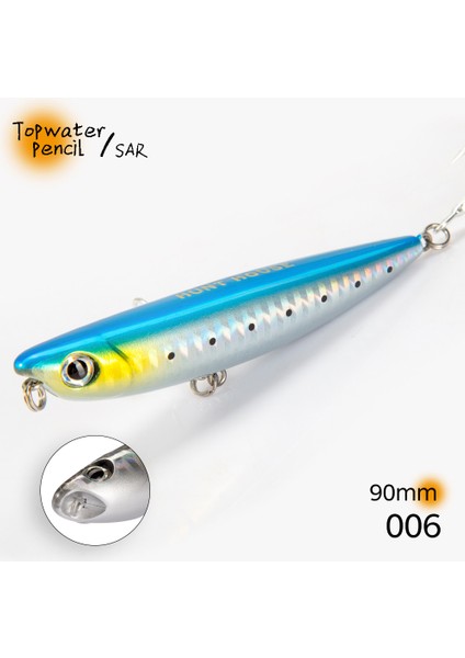 006-90MM Stili 90MM Hunthouse D02 Sparrow Kalem Yüzey Balıkçılık Cazibesi Topwater Stickbaits G Üst Yürüyüşe Pesca Bas Mücadelesi LW519 (Yurt Dışından)