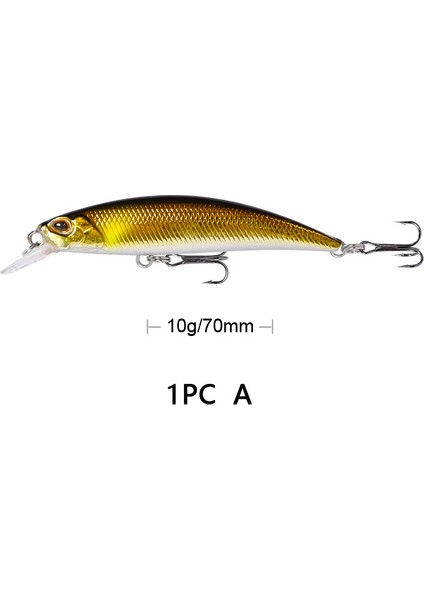 Bir Stil 7 cm 10G Balıkçılık Cazibesi Minnow Wobbler 70 S Uzun Döküm Hızla Batan Titreşim Jerkbait Swimbait Yapay Sert Yem Bas Yem (Yurt Dışından)