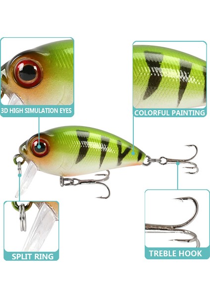 B Tarzı Küçük Yağ Lures Krank Yapay Yem Deniz Swimbait Topwater Eter Sert Yem Kancalar ile Olta Takımı Sahte Yemler (Yurt Dışından)