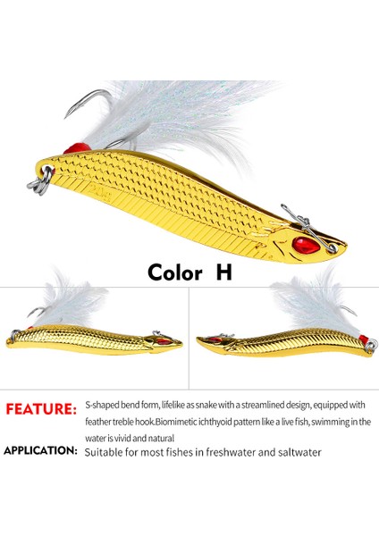 P Tarzı 7g Metal Vıb Leeers Kaşık Lures 7g 10G 15G 20G Yapay Yem Tüy Kanca ile Gece Olta Takımı Bas Pike Levrek (Yurt Dışından)