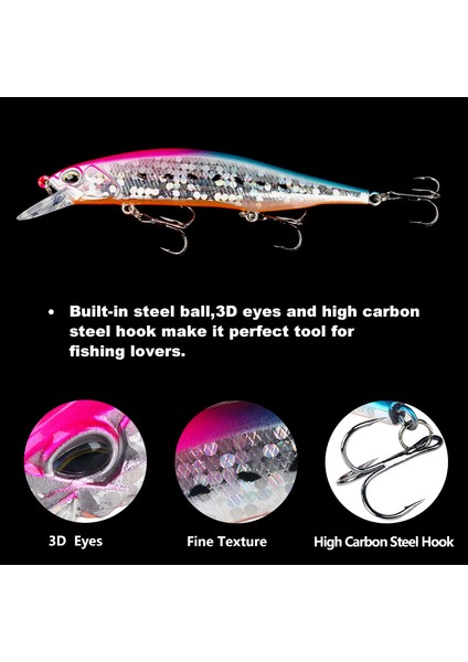 No.5 Tarzı Hengjia Jerkbait Uzun Derin Minnow Alabalık Cazibesi 12CM-15G Wobbler Jerkbait Sert Yemler Derin Dalış Pike Bas Deniz Balıkçılığı Cazibesi (Yurt Dışından) fırsatları