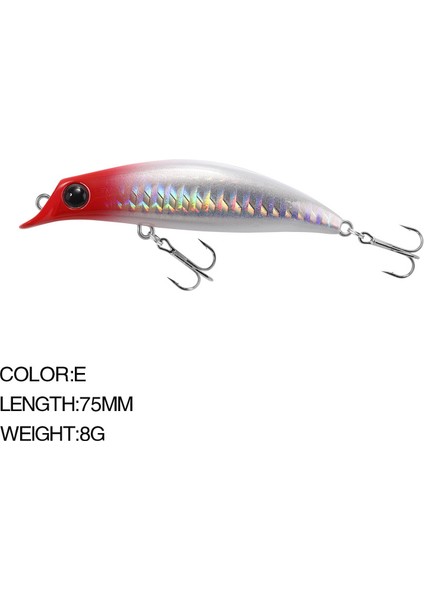 No.5 Tarzı 1 Adet Minnow Balıkçılık Cazibesi Yem Ağırlığı 8gmm Kış Mücadele Pesca Tuzlu Su Lures Articulos De Pesca Isca Yapay Sahte Balık (Yurt Dışından)