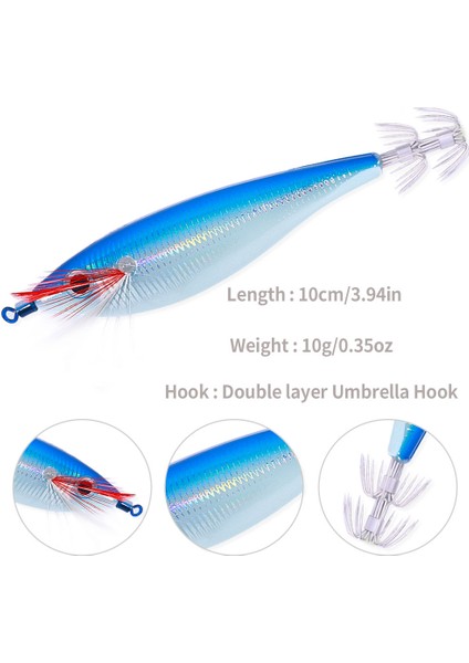 No.6 Stili Newup Pesca Eging Kalamar Jig Ahşap Karides Kancalar Ahtapot Yem 10 cm 10G Aydınlık Ahtapot Yem Balıkçılık Için Ürünler Yapay Yem (Yurt Dışından)