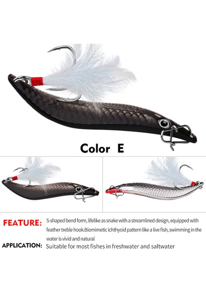 E Tarzı 7g Metal Vıb Leeers Kaşık Lures 7g 10G 15G 20G Yapay Yem Tüy Kanca ile Gece Olta Takımı Bas Pike Levrek (Yurt Dışından)