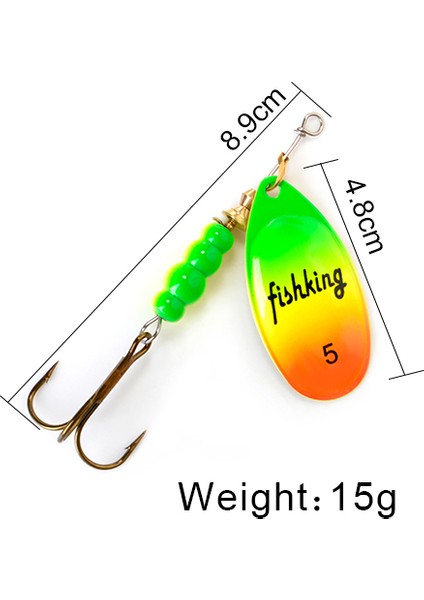 Siyah Stil Fısh Kıng Er Yem 3.9g 4.6g 7.4g 10.8g 15G Dönen Ers Kaşık Lures Turna Metal Tiz Kancalar Balıkçılık Cazibesi (Yurt Dışından)