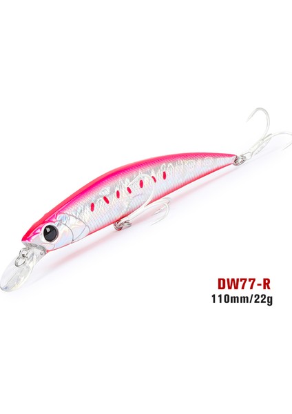 DW77-R Tarzı Tsurınoya Uzun Döküm Batan Minnow Tuzlu Su Balıkçılık Cazibesi Dwg Büyük Alabalık Pike Nehir Gölü Sert Yemler Jerkbait (Yurt Dışından)
