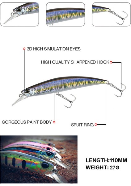 H Tarzı Yeni Minnow Balıkçılık Cazibesi G Peche Trolling Isca Yapay Sert Yem Crankbait Levrek Sazan Wobbler Olta Takımı (Yurt Dışından) fırsatları