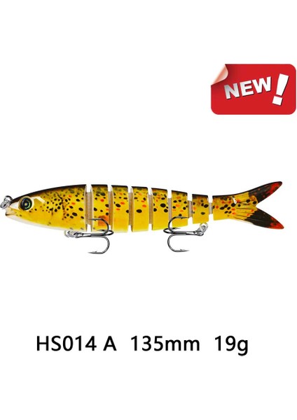 HS014-A-135MM Tarzı G Batan 8 Segements Çok Eklemli Swimbait Minnow Balıkçılık Lures Mandarin Fke Levrek Deniz Gölleri Nehir Göletinde (Yurt Dışından)