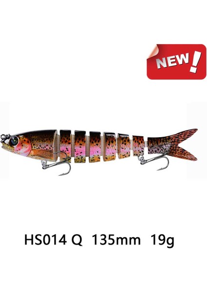 HS014-Q-135MM Tarzı G Batan 8 Segements Çok Eklemli Swimbait Minnow Balıkçılık Lures Mandarin Fke Levrek Deniz Gölleri Nehir Göletinde (Yurt Dışından)