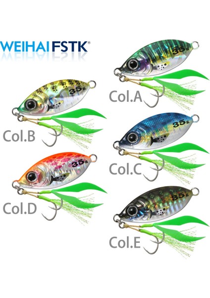 JP221008RENKLI-C Stili 25G Metal Jig Balıkçılık Cazibesi Yavaş Pitch Jig Yaprak 15G 25G 35G Kıyı Döküm Jig Kaşık Bas Balıkçılık Yem Alabalık Tuzlu Su Jig Lures (Yurt Dışından)