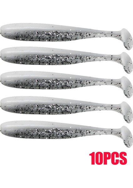 A-10PCS Tarzı 55MM mm Yumuşak Balıkçılık Cazibesi Yapay Silikon Alabalık Shad Sazan Solucan Batan Yemler T Kuyruk Jig Wobblers Balıkçılık Lures Mücadele (Yurt Dışından)