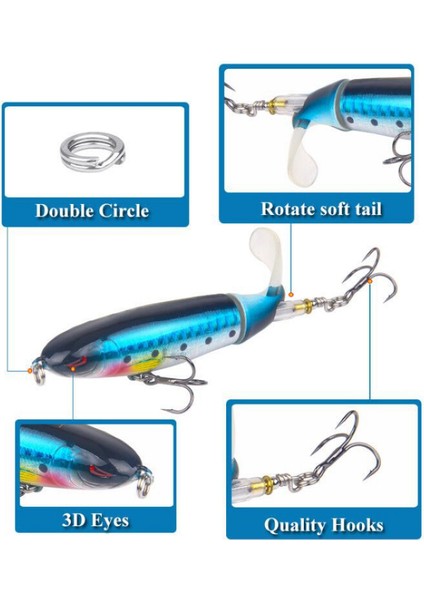 3-35G Tarzı Mcm Topwater Balıkçılık Cazibesi Whopper Popper Yapay Yem Sert Plopper Yumuşak Dönen Kuyruk Olta Takımı Balıkçılık Yem (Yurt Dışından) fırsatları