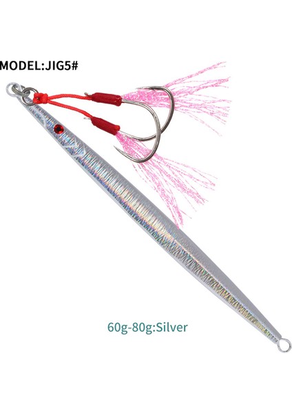 JIG5H-GÜMÜŞ Tarzı 80G Obsessıon 60G 80G 160G 200G 250G 300G Derin Deniz Metal Jig Balıkçılık Jigbait Kaşık Yemler Jig Cazibesi Kalem Hızlı Batan Olta Takımı (Yurt Dışından)