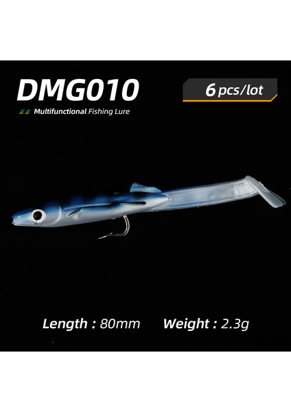 Tlg Shop DMG010-80MM-2.3G Stili Ardea Siyah Minnow G Jigging Kanca Döndür Silikon Yem Swimbait Wobblers Bas Jighead Baitfishing Olta Takımı (Yurt Dışından)