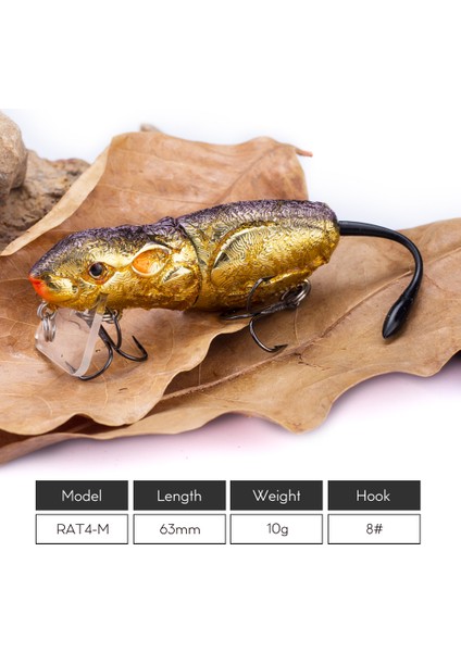 L Tarzı Agoie G Yüzen Balıkçılık Cazibesi Gerçekçi Fare Crankbait Canlı Yüzmek Yem Gerçekçi Balıkçılık Wobbler Mücadele (Yurt Dışından) modelleri