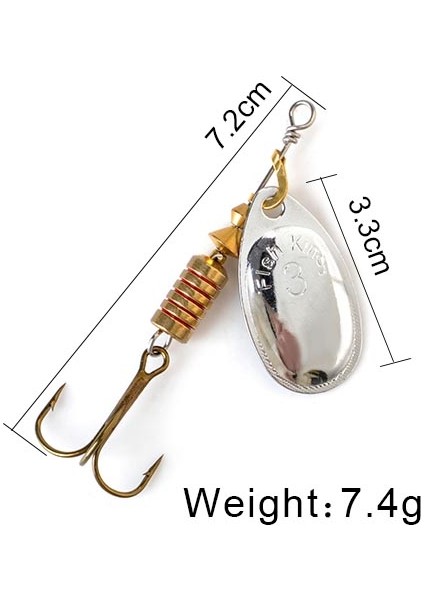 Altın Tarzı Fısh Kıng Er Yem 3.9g 4.6g 7.4g 10.8g 15G Dönen Ers Kaşık Lures Turna Metal Tiz Kancalar Balıkçılık Cazibesi (Yurt Dışından)
