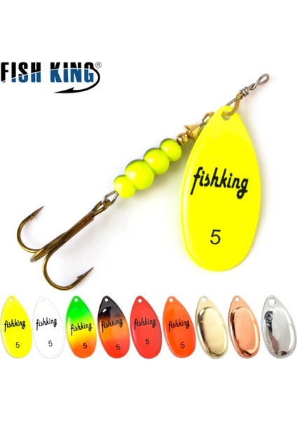 Altın Tarzı Fısh Kıng Er Yem 3.9g 4.6g 7.4g 10.8g 15G Dönen Ers Kaşık Lures Turna Metal Tiz Kancalar Balıkçılık Cazibesi (Yurt Dışından) fiyatları