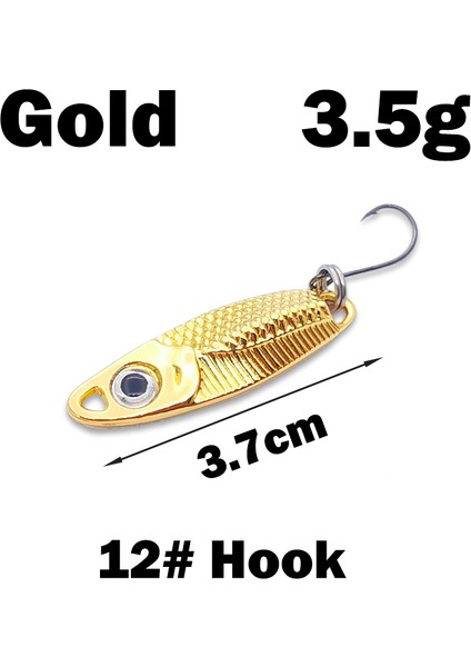 Altın-3.5g Tarzı Yenı Mini Balıkçılık Cazibesi 1.5g2.5g3.5g Kaşık Metal Lureerbsit Minnow Küçük Fgle Kanca Jig Akışı Alabalık Yemler Pesca Sıcak (Yurt Dışından)