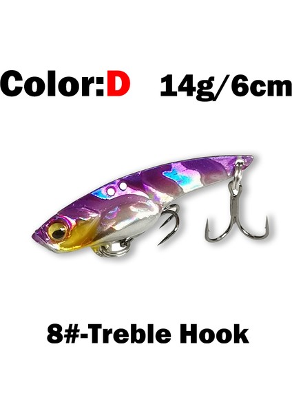 D-14G-6CM Tarzı Yeni 3.5gg Buz Metal Balıkçılık Cazibesi Yapay Crankbait Vib Lures Kış Balıkçılık Titreşim Jerkbait Wobblers Nehir Mücadele (Yurt Dışından)