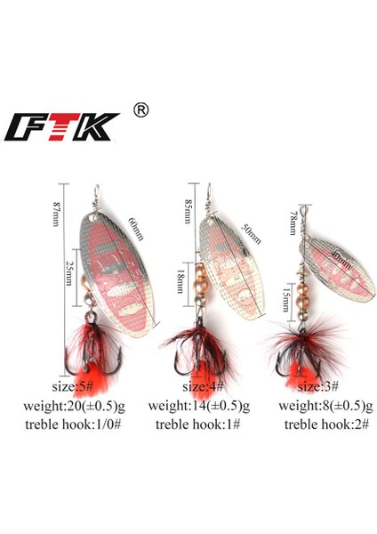 No.6 Stili 20G Er Yem Balıkçılık Cazibesi Kaşık Lures 8g 14G 20G Tüy Tiz Kanca ile Metal Sert Yem Sazan Pike Olta Takımı 11 Renkler (Yurt Dışından) indirimleri
