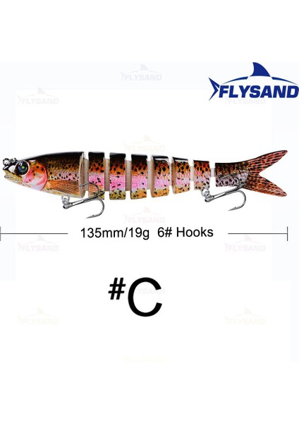 C Tarzı Flysand 8 Bölüm Sert Yapay Yem Balıkçılık Cazibesi 0...31 "swimbait Balıkçılık Yem 6 # Kanca Olta Takımı (Yurt Dışından)