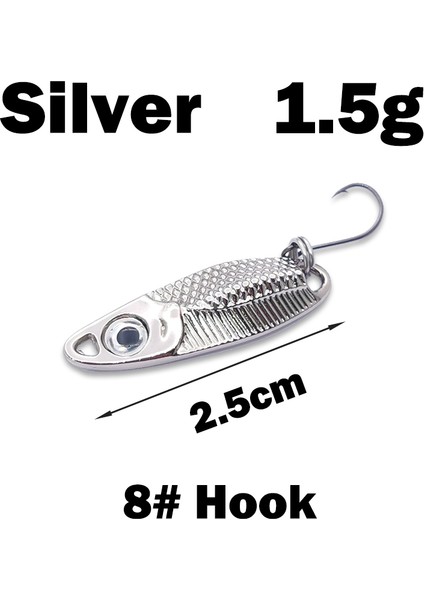 Gümüş-1.5g Tarzı Yenı Mini Balıkçılık Cazibesi 1.5g2.5g3.5g Kaşık Metal Lureerbsit Minnow Küçük Fgle Kanca Jig Akışı Alabalık Yemler Pesca Sıcak (Yurt Dışından)