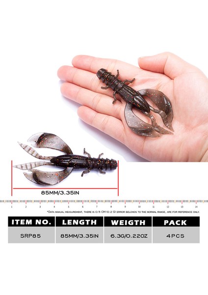 SRPO70-C83 Stili 4 Adet G Yumuşak Silikon Karides Şekilli Crankbait Balıkçılık Cazibesi Seti Döner Jig Wobbler Yapay Pike Minnow Bas Mücadele (Yurt Dışından)