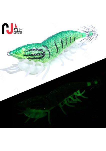 No.4 Stili Newup Pesca Aydınlık Kalamar Jig Cazibesi Kutulu 12CM-22.4G Balıkçılık Ahşap Karides Yemler Ahtapot Mürekkepbalığı Jig Lures Sert Yem (Yurt Dışından) modelleri
