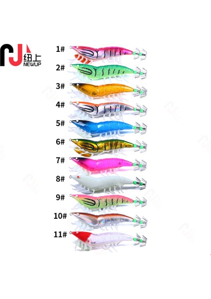 No.4 Stili Newup Pesca Aydınlık Kalamar Jig Cazibesi Kutulu 12CM-22.4G Balıkçılık Ahşap Karides Yemler Ahtapot Mürekkepbalığı Jig Lures Sert Yem (Yurt Dışından) fırsatları