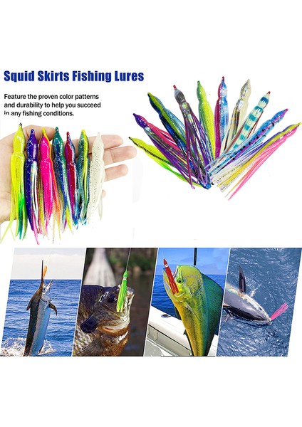 No.10 Stili 12 cm Göz Yok Okyanus Ahtapot Etekler Cazibesi Trolling Etekler Cazibesi Ahtapot Kalamar Etek Lures Yem Tuzlu Su Yumuşak Balıkçılık Lures (Yurt Dışından) fırsatları